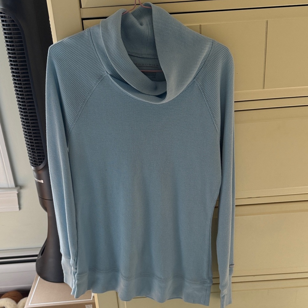 Elegant Sky Blue Cowl Neck Sweater